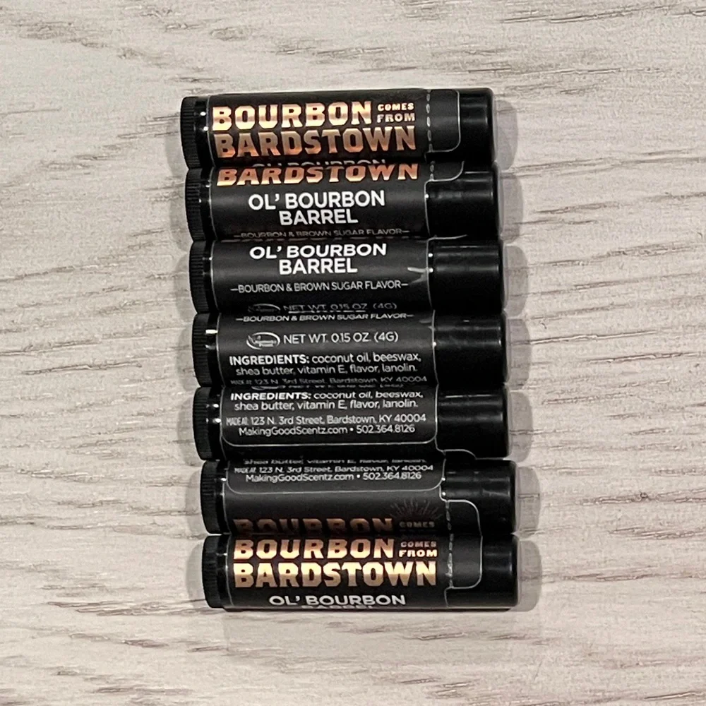 Seven (7) - Ol’ Bourbon Barrel Lip Balm - Bourbon & Brown Sugar Flavor (Sealed)